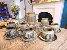 Vintage Tremar coffee set for 6 - Cornish 1970s set inc. coffee pot, mugs, sauce