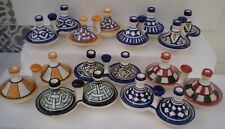 HAND PAINTED CERAMIC TAGINE SHAPED CRUET SET* MOROCCAN POTTERY * 