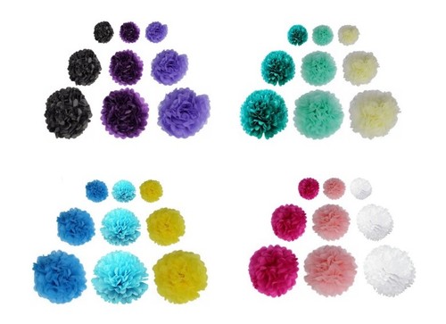 Tissue paper pompoms - x, pom