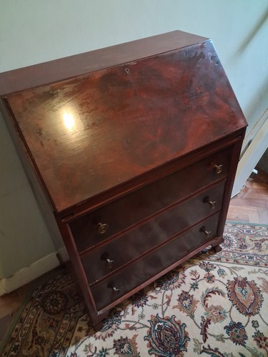 Vintage wooden writing bureau - writing,