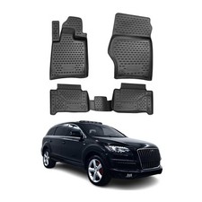 OMAC Floor Mats Liner for Audi Q7 2007-2015 Black TPE All-Weather 4 Pcs