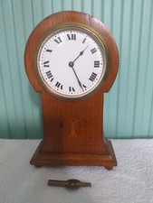 Edwardian Oak Cased Mantel Shelf Clock Buren Movement