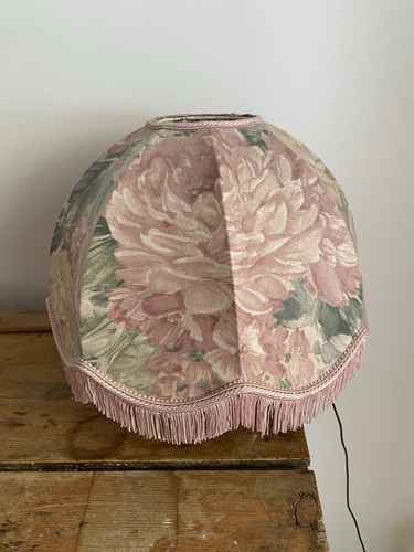 Vintage floral lampshade - floral, pink