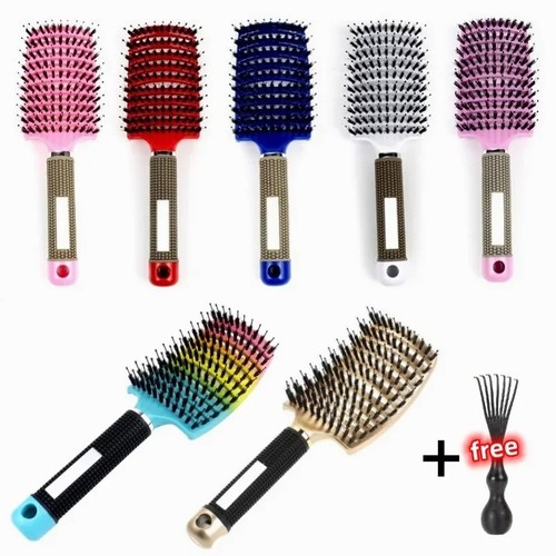 Curved detangling hair brush - hair,