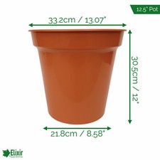 Whitefurze Plastic Glossy Terracotta Plant Pot & Saucer Set | Optional Saucers