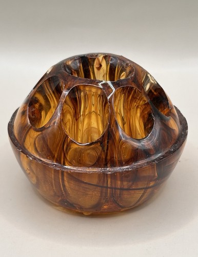 Vintage brown glass hole - brown, 9-hole