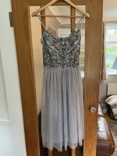 Little Mistress grey silver jewelled dress size 12 BNwt prom, party, wedding 