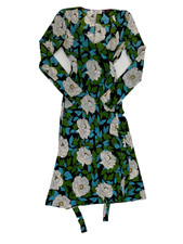 Diane von Furstenberg Women's Black and Blue Floral Long Dress Size UK 10