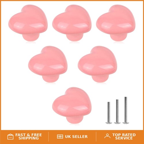 Set pink ceramic heart - set, 6