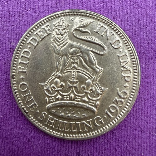 1936 george one shilling - v,