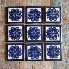 9 x  Ceramic Mexican Tiles Saltillo -  SMALL SIZE 5 x 5 cms