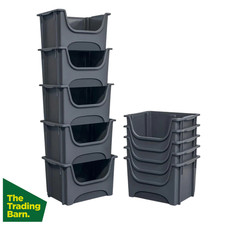 Plastic Order Picking Parts Storage Bins Boxes With Scooped Front Stack Nest NEW