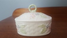 belleek china, summer briar, trinket box with lid and handle 4" x 2.25" perfect