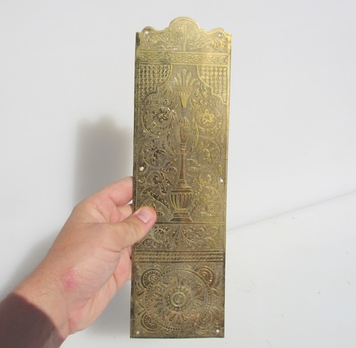 Victorian brass finger plate - brass,