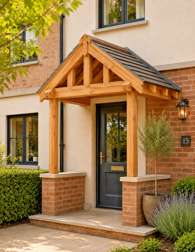 Solid oak porch - porch, wide