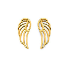 NEW 14K YELLOW GOLD WING PUSH
