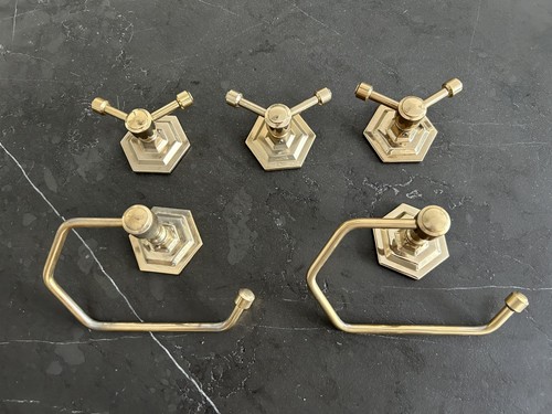 Vintage brass bathroom set - vintage,