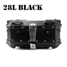 28L Motorcycle Rear Top Luggage Case Black Aluminium Alloy Tail Carrier Tool Box