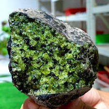 1.1LB Natural and rare beautiful museum grade olive green olivine crystal