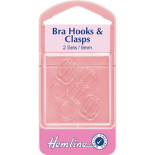 Hemline 2 x 9mm Bra Hooks And