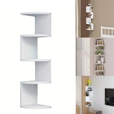 White 5 Tier Floating Corner
