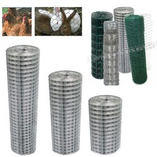 Chicken Wire Mesh Fencing Galvanised/PVC Netting Rabbit Fence Pet Garden 5~50M