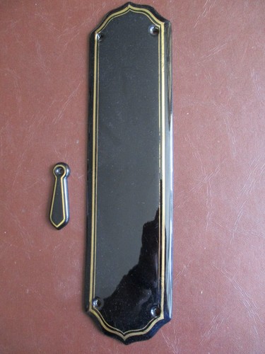 Vintage black ceramic door - black,