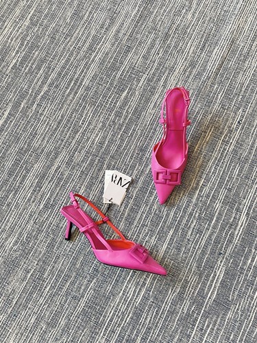 Zara fuchsia pink - leather, high
