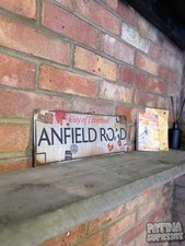 Liverpool Football Club Sign Rusty Worn Weathered Street Sign Anfield Road