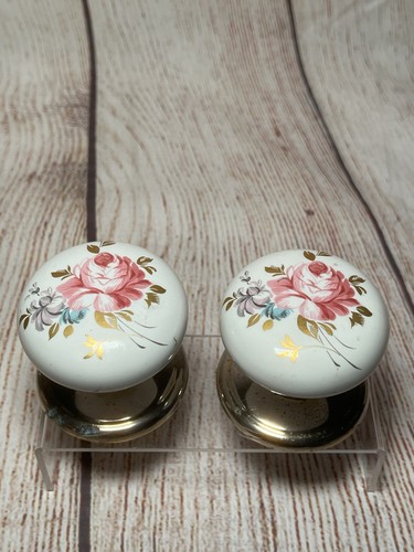 Vintage floral door knobs - vintage,