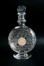 VINTAGE BACCARAT MICHELANGELO CRYSTAL DECANTER / BOTTLE FOR MARTEL COGNAC