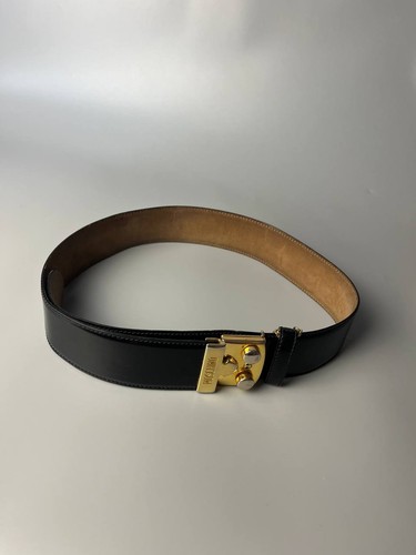 Moschino black leather belt - leather,