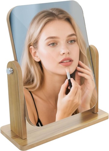 Small wooden vanity mirror - vanity,