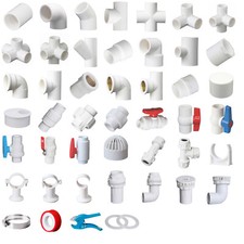 White PVC 32mm ID Pressure Pipe Fittings Metric Solvent Weld Various Parts