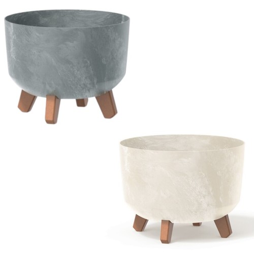 Round concrete look planter - round,