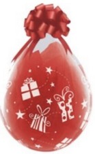 QUALATEX 18 INCH ROUND CHRISTMAS PRESENTS LATEX STUFFING BALLOONS (25pk)