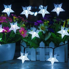 Solar Powered Star Fairy String LED Lights Waterproof Garden Party Outdoor Decor
