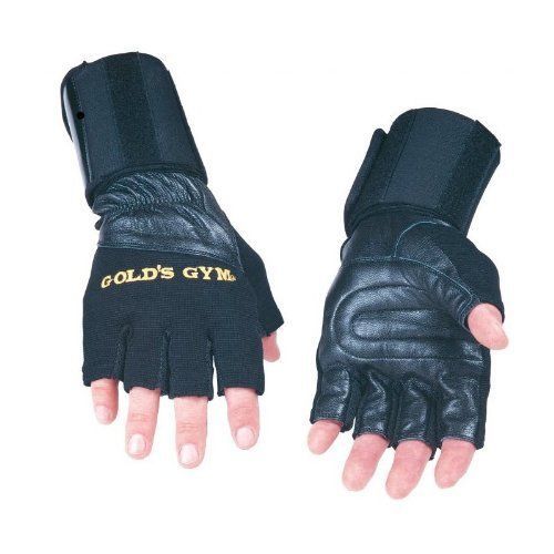 Gold gym leather wrist rap - gold,