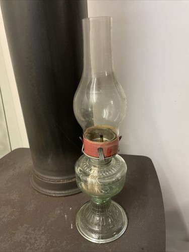 Vintage oil lamp clear - lamp, glass