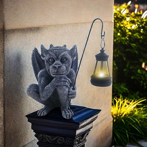 Solar powered garden - solar, gargoyle