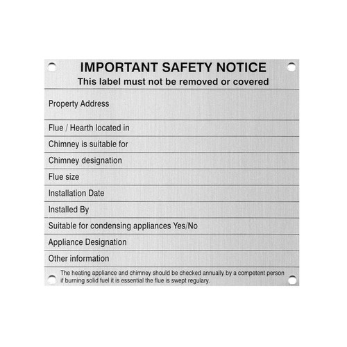 Woodburner chimney notice data - woodburner,