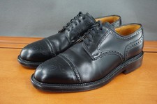Royal Tweed Church's Shoes Mens Size 8.5 UK Black Cap Toe Derby Made in England