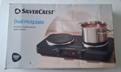 Silver crest dual hotplate - silver,