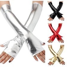 Gold Silver Metallic Gloves