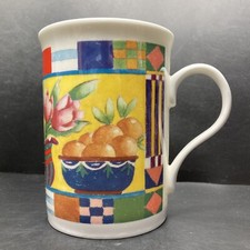 Vintage Crown Trent China Limited Oranges Tulips Grapefruit Fine Bone China Mug 