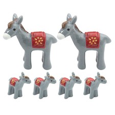 6 Pcs Mini Resin Donkey Garden