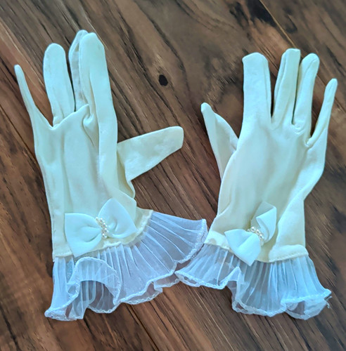 Vintage kids white lace wrist - lace,