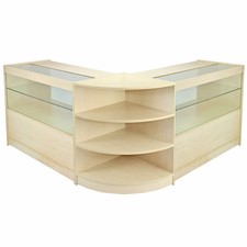 Retail Maple Shop Counter Display Cabinet Glass Shelves Showcase Orion Storage