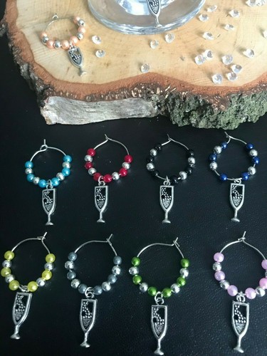 Set wine glass - glass, charms