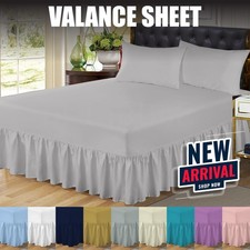 Fitted Valance Sheet Extra Deep Bed Sheets Single Double King Size & Pillowcases
